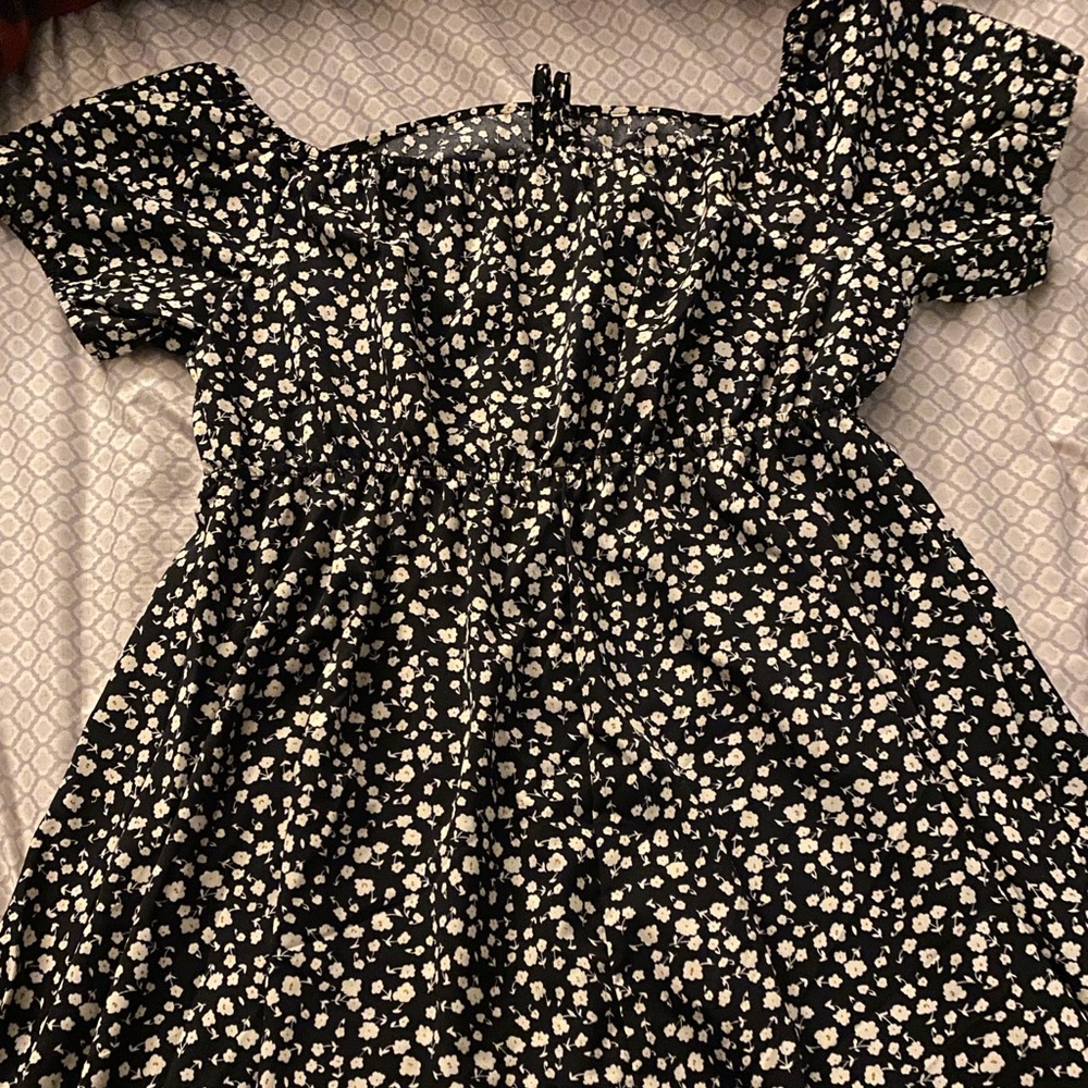 Black and white floral dress